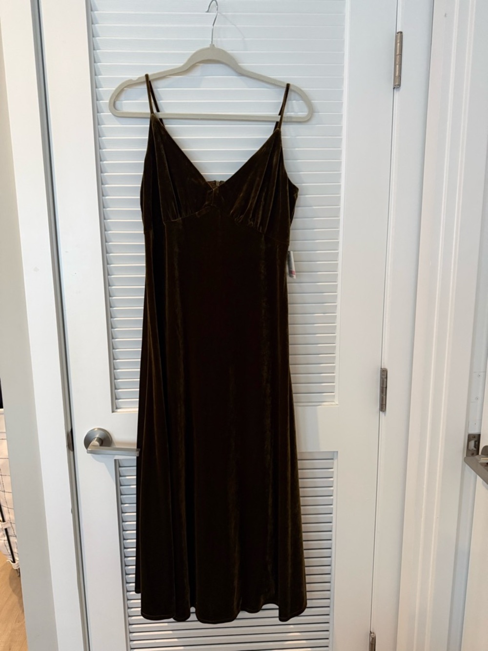 Taylor Brown Velvet Midi Slip Dress